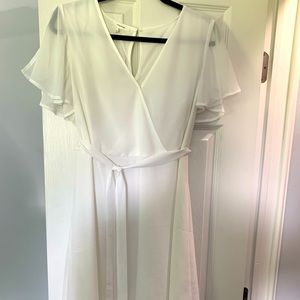 White wrap dress